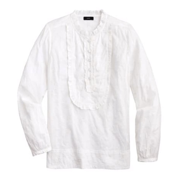 JCrew Embroidered Eyelet Long Sleeve Button-up Shirt - Picture 1 of 8